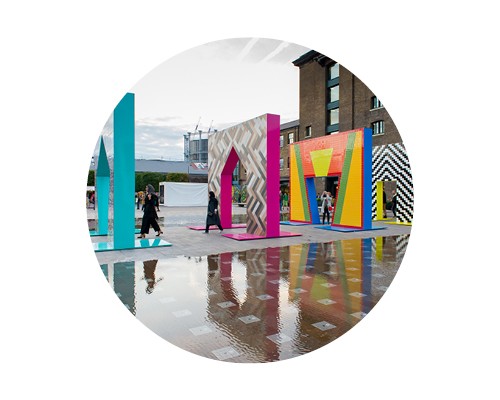 Design installations on granary square during designjunction show